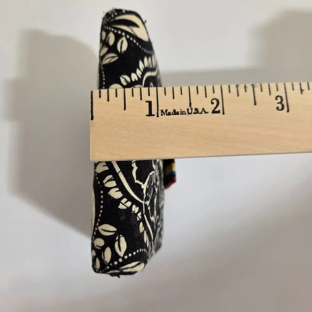 Vera Bradley Barcelona Mini Zip Wallet Black White Floral Retirednap Coin